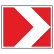 Дорожный знак 1.34.1 «Направление поворота» (малый) (металл 0,8 мм, II типоразмер: 500х615 мм, С/О пленка: тип А инженерная)